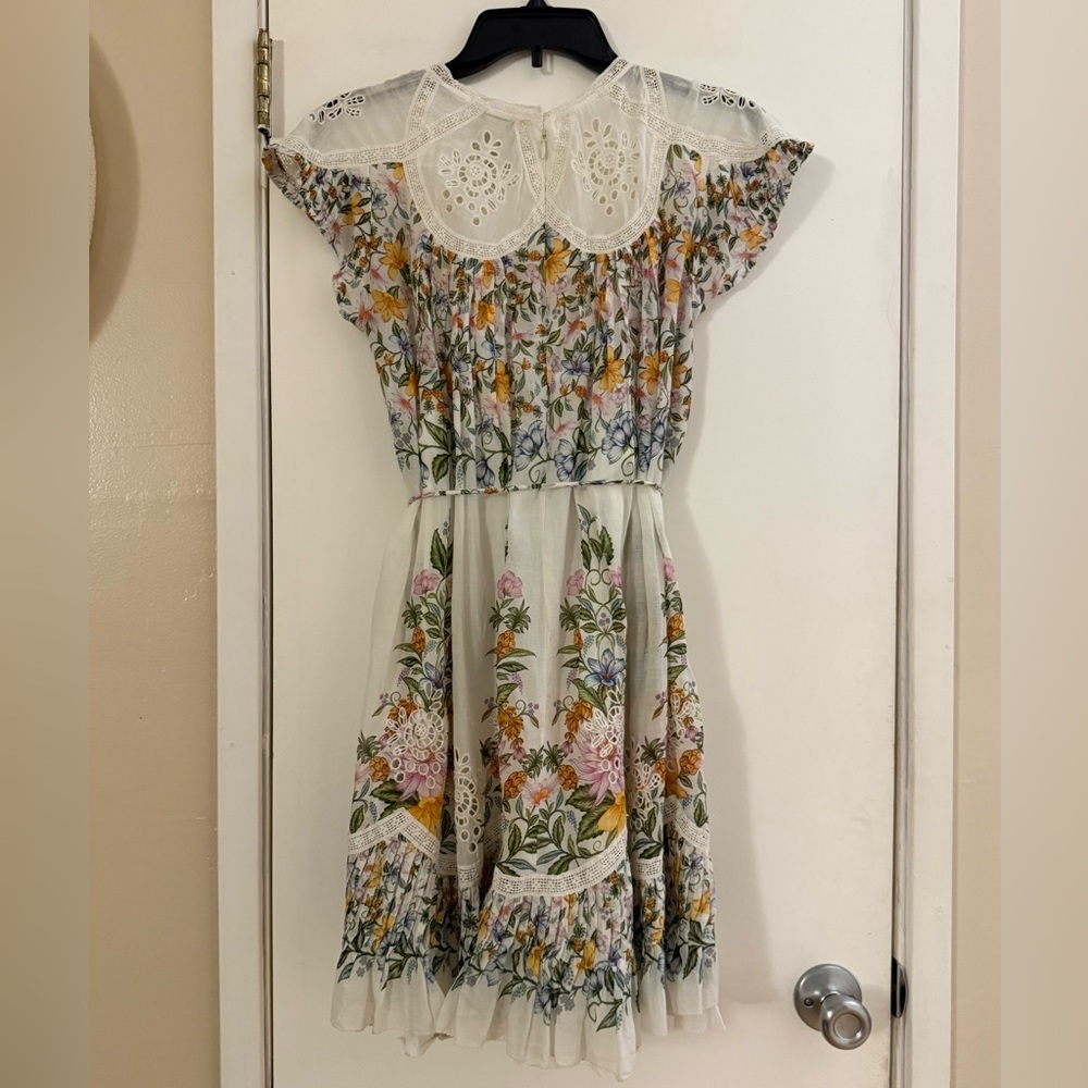 Farm Rio Sweet Bloom Bouquet Short-Sleeve Mini Dress - Picture 3 of 11